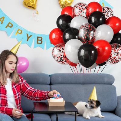 30 Pcs 12inch Metallic Balloons Chrome Latex Balloon with Ribbon for Wedding Bridal Birthday Baby Shower Decoration