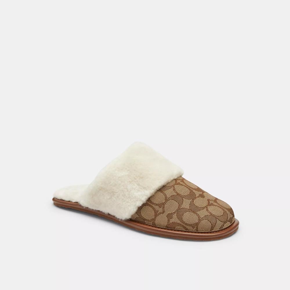 

Coach Zena Slipper In Signature Jacquard Khaki US 7/Regular