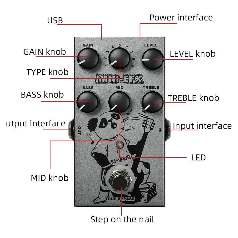 M-VAVE MINI-EFX Pro Guitar Processor | 9-Tone Metal Shaping & True Bypass | Compact FX for Live/Studio/Practice