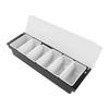 Kitchen Seasoning Box with Cover Multi Grids Spice Box for Home Salt Sugar Nut Candy Dried Fruit Black 6 Grids