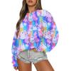 Women's Casual Fashion Printed Long Sleeved Knitted Sportswear Top, Loose Fit Halloween