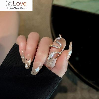 New Full Inlaid Rhinestone Snake Unique Design Ring Women Personality Fashion Exquisite Open Ring Wedding Jewelry Birthday Gift
