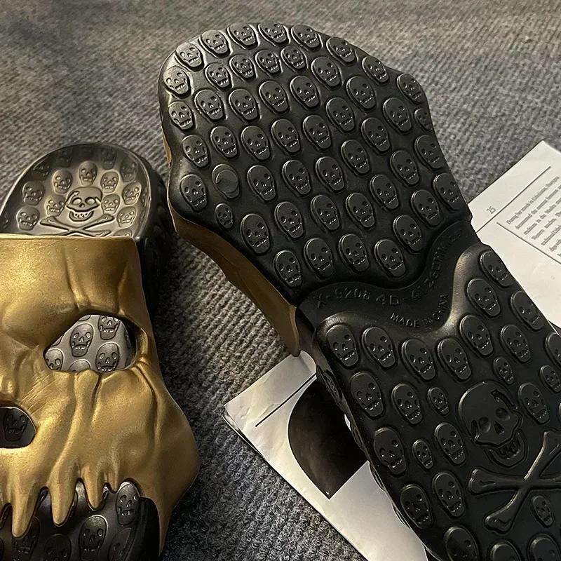 Totenkopf Pantoffel Dämon Y2k Plateau Wolke Sommer Strandsandale Pantoletten Flip Flop Herren Männlich Rutschfest Indoor Outdoor Weicher Schuh Zuhause 2025