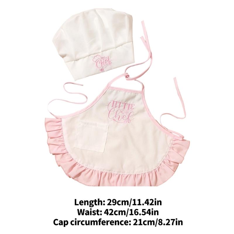 Infant Cook Photography Props Set Apron And Hat Polyester Costume For Newborns Ideal For Baby Photos Taking