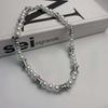 Punk Imitation Pearl Thorns Chain Necklace For Men Women Hip Hop Gothic Metal Barbed Wire Little Thorn Necklace Jewelry Gifts