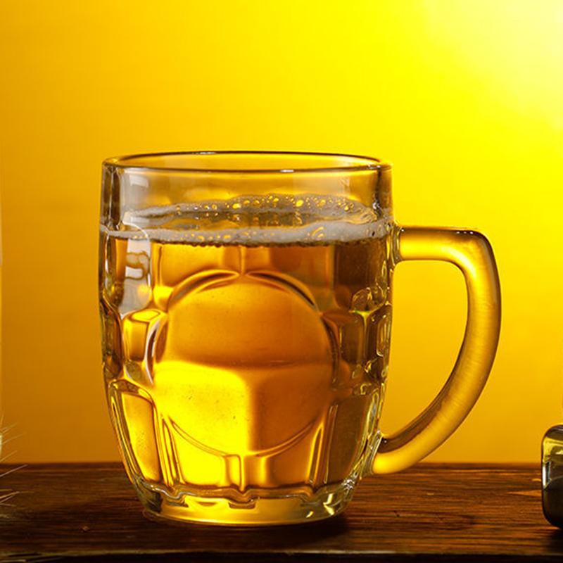 2pcs Thickened Glass Cups Transparent 260ml Beer Cup Handle Glasses for Bar Home Party Tea Cup Water Cups Small Draft Beer Glass