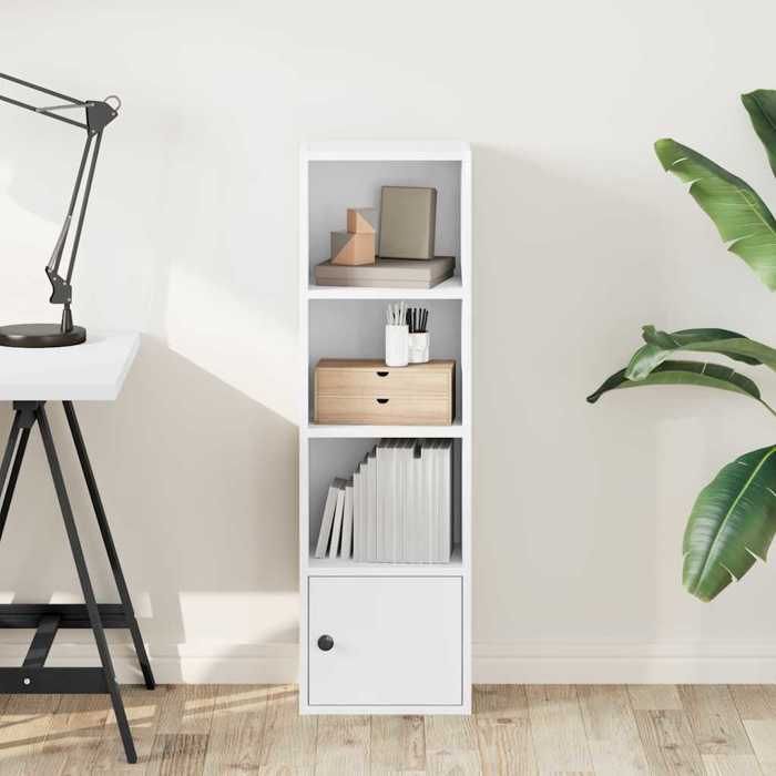 VidaXL Bookcase White 31x24x102 Cm Engineered Wood, Bookshelf, Storage Rack, Book Holder, Cabinet 860337