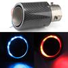Furulu Universal Carbon Fiber Style Car Exhaust Muffler Pipe Tip LED Light Exhau