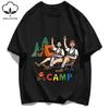 Attività Campeggio Felice Per Coppie Stampa T-Shirt Basiche Uomo T-Shirt Larga Casual Estiva Manica Corta Cotone Hip Hop Top