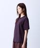 ADERNM Summer Daily Big Stripe Crop V-Neck T-Shirt Purple