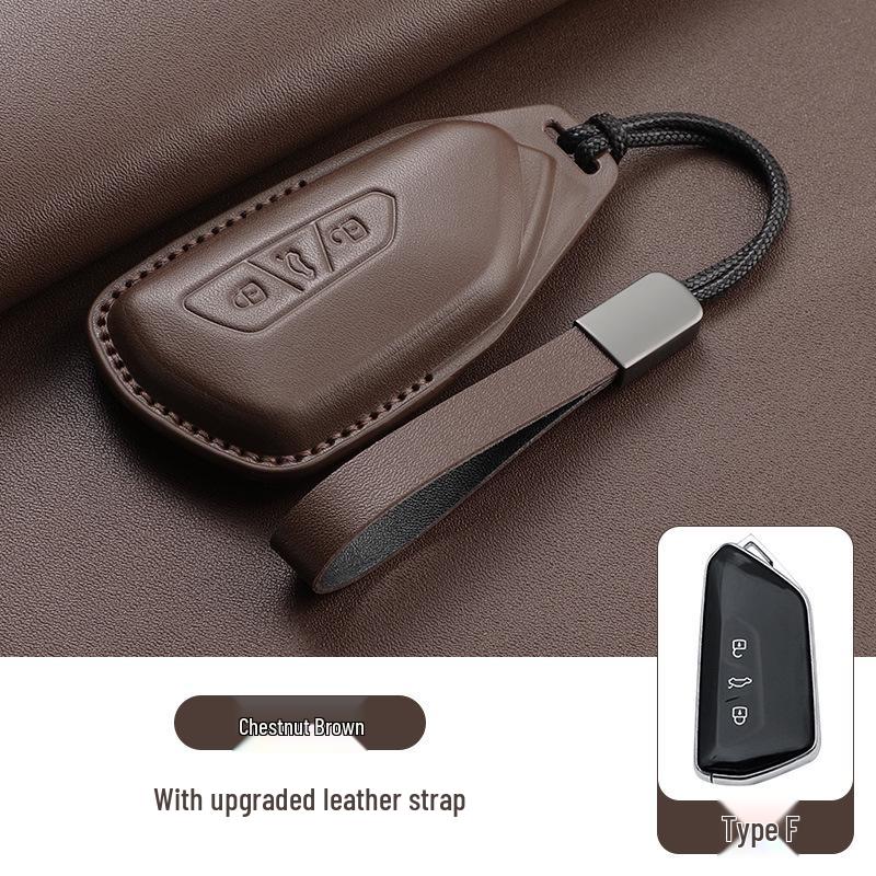 Volkswagen Schlüsselhüllen - Echtes Leder für Teramont, Tiguan L, Tayron, Sagitar, Tharu, Bora, Passat, Magotan und CC Modelle.