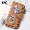 Cute Owl-themed Women's Long Wallet, Featuring a Multifunctional Design with a Convenient Snap Closure, Suitable for Storing Coins, Making It an