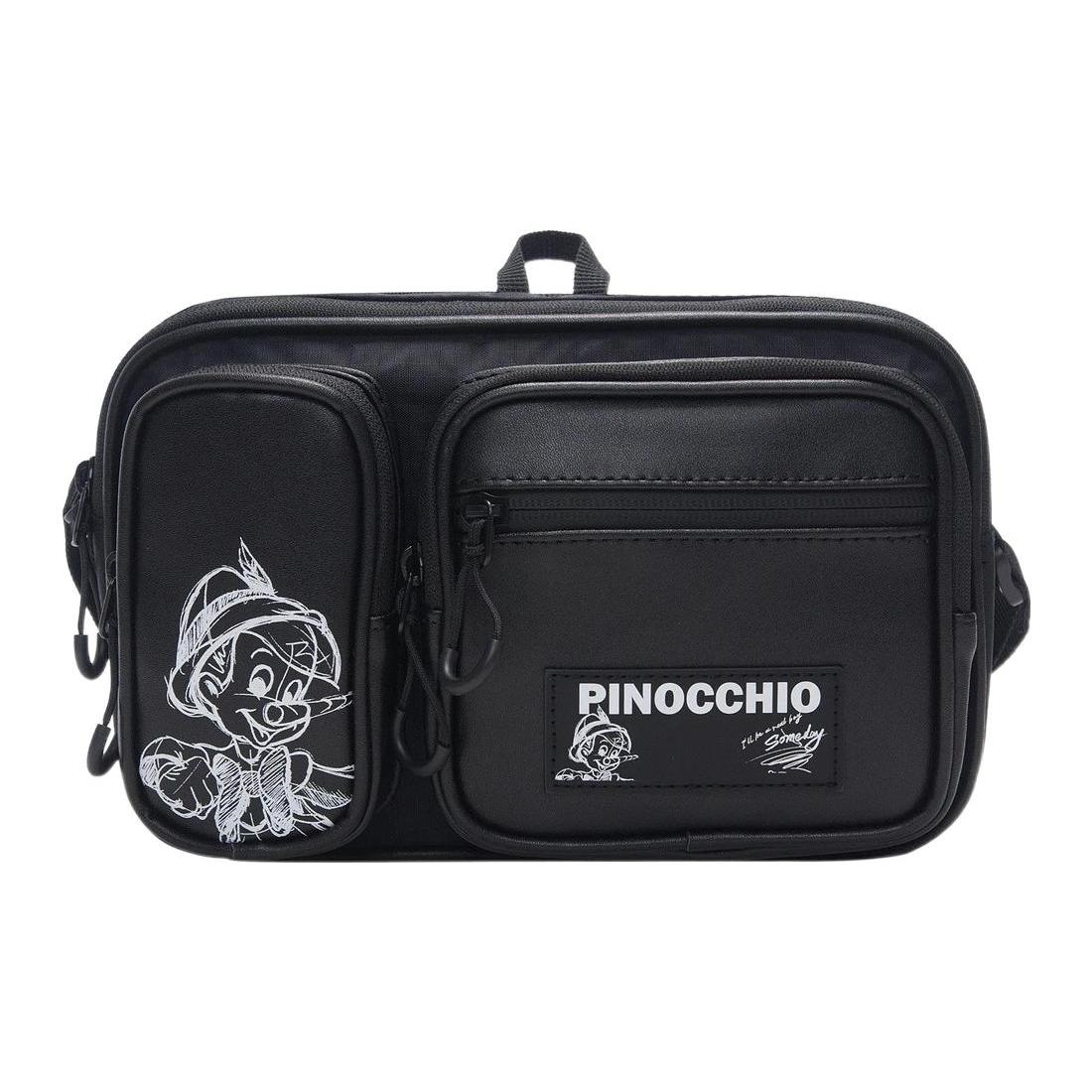 

New LiNing Synthetic Leather, Polyamide Crossbody Bag Unisex Black ABDS229-1 24.1*6.1*15.0CM