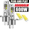 H4 LED Car Headlight Bulbs CANBUS 1 : 1 Mini Super Bright Automobile Wireless Spotlight Turbo Diode Fog Lamps Plug&Play 6000K 12