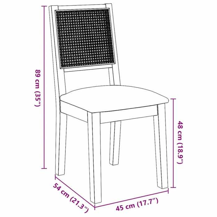VidaXL Dining Chairs Cushions 2 Pcs Brown Solid Rubberwood, Dining Chair, Chair, Living Room Chair, Chairs At 4102476