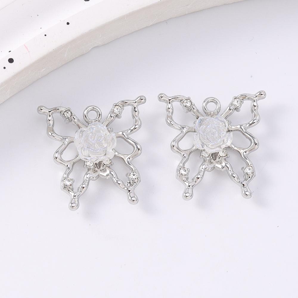 5pcs Luxury Crystal Butterfly Charms Pendants for Necklace Earrings Bracelet DIY Jewelry Making Accessories Supplies