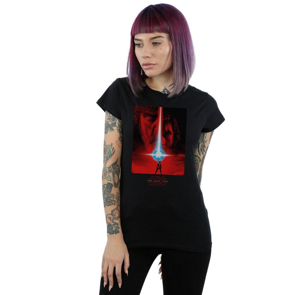 STAR WARS Womens/Ladies The Last Jedi Red Poster Cotton T-Shirt