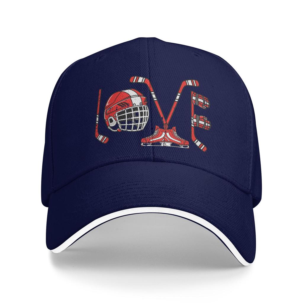 Valentines Day Love Ice Hockey Items Unisex Boys  Sun Baseball Cap Summer Unisex Women  Print Trendy Hunting Camping Snapback Cap