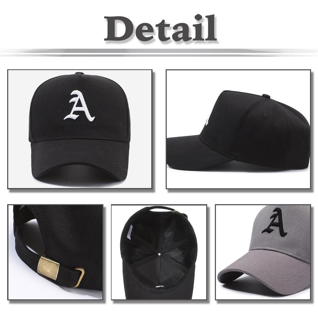 Embroidered Cotton CZA164 [White Fang] Hat, Cap, Large, Simple, Stylish, Casual, Men's, Women's, (Black Gold)