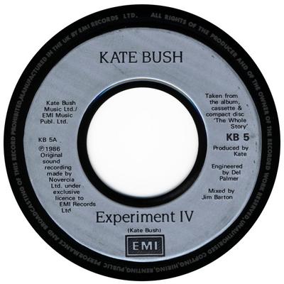 7inch Record KATE BUSH  Experiment IV KB5 EMI 1986 UK Rock Used