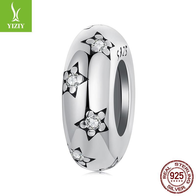 S925 Silver Silicone Positioning Bead Spacer Accessories, Personalized Retro Versatile Diy Bracelet Beads Loose Beads