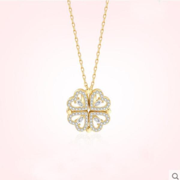 

Женская летняя мода Lucky Four Leaf Grass Diamond Cuestion с несколькими ожерельями Love для подарка на день рождения подруги