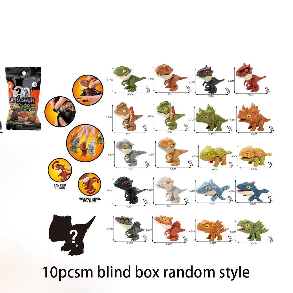 1/5/10 Stück Finger-Dinosaurier Triceratops Tyrannosaurus Rex Kindermodellspielzeug Kreatives Fingerbeiß-Spielzeug Jungen Geschenk
