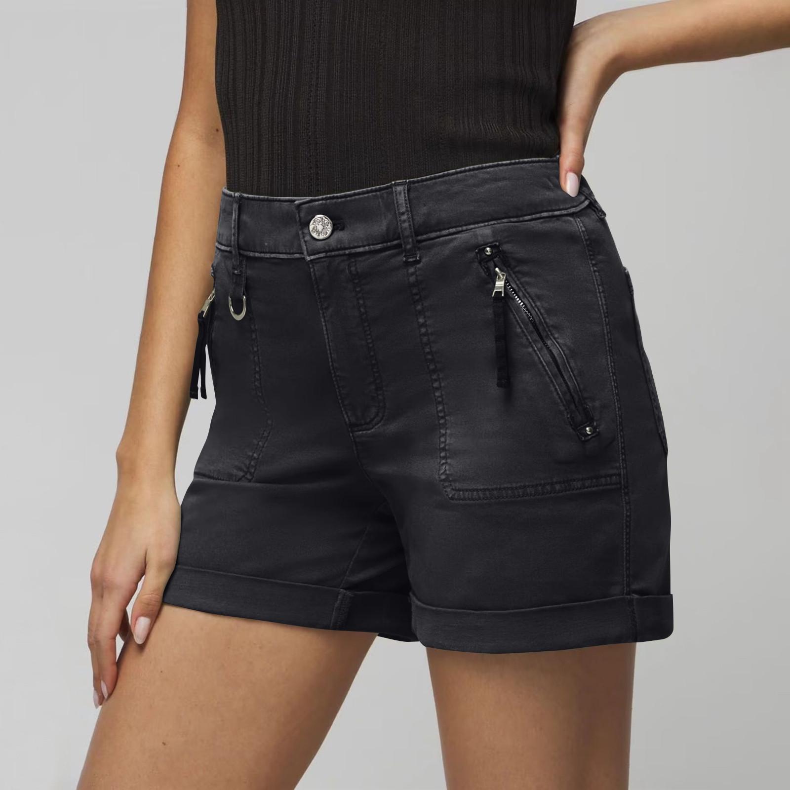 

Женские эластичные шорты из твила. Летние повседневные шорты. Джинсовые шорты. Повседневные модные шорты. XXL чёрный