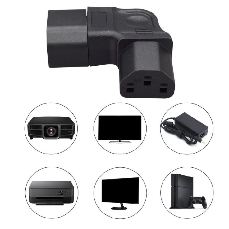Rechtwinkliger IEC320 C14 zu C13 Steckdosenadapter, 3-Pin Stecker auf Buchse, PVC-KonstruktionS