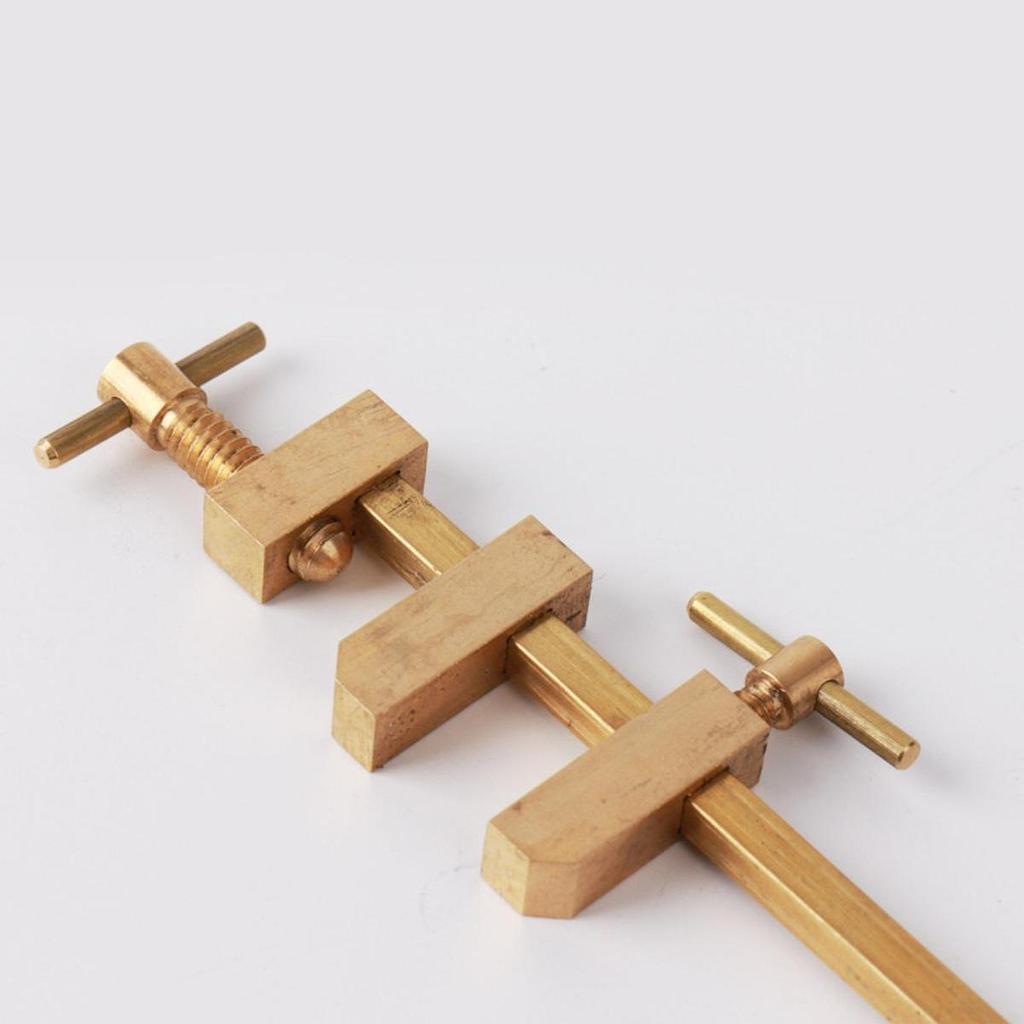F Clamp Adjustable Jaw DIY with Knurled Tightening Screws Carpentry Miniature Quick Clip Woodworking Brass Japanese Wood Clamp