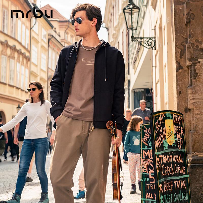 Mr. Bu Men s Casual Zipper Hoodie XL