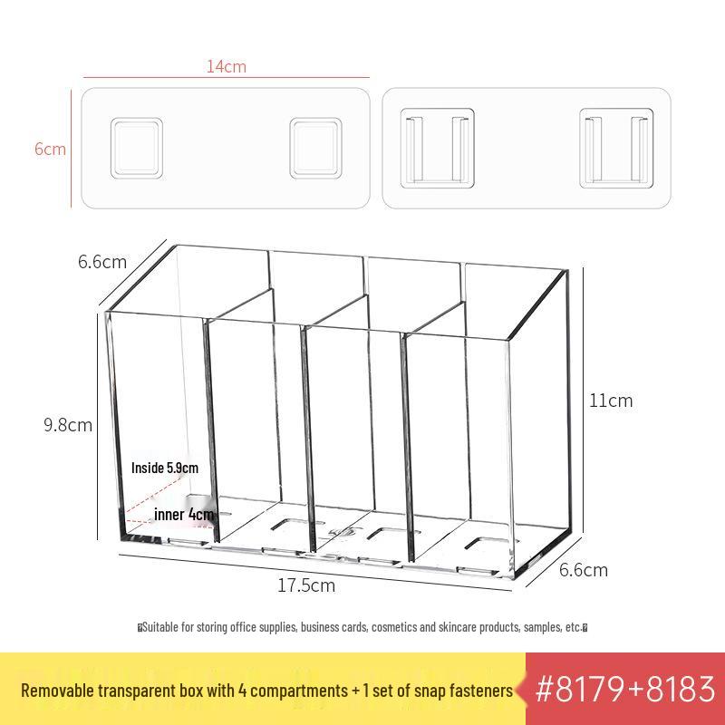 Transparent Wall-Mounted Mirror Cabinet for Bathroom Cosmetics and Lipstick Storage