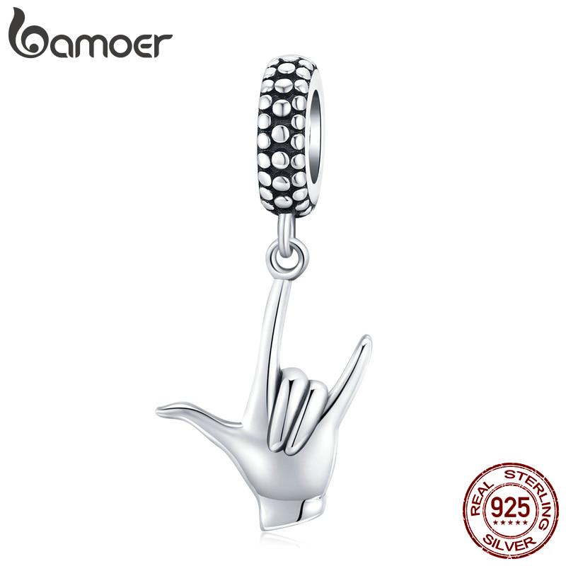 

Подвеска Bamoer Rock Sign of the Horns из настоящего стерлингового серебра 925 пробы подходит для оригинального браслета Pendant