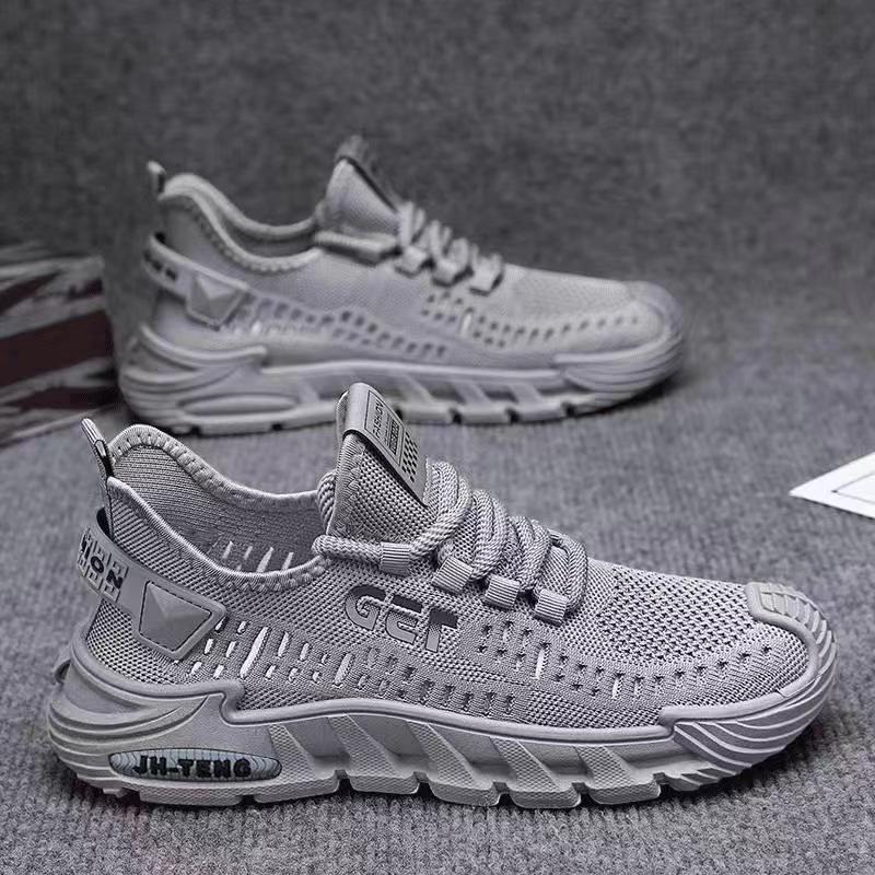 Men's shoes 2025 spring and summer low-top lace-up men's shoes fly-woven mesh breathable casual shoes men's sports shoes