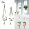 4Pcs Macrame Jute Plant Hanger Flower Pot Holder Wall Art Garden Hanging Rope