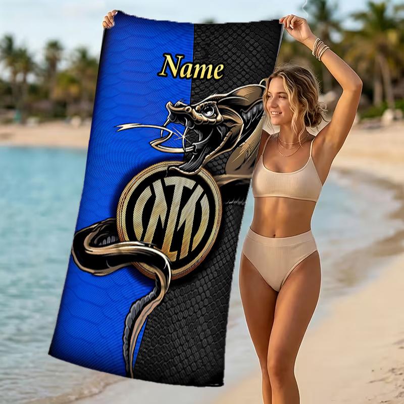 Customizable Personalized Beach Towels Inter Milan Themed designs.Suitable for the Beach, Yoga, Sports;ideal As Beach Accessories