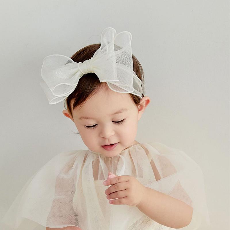 Extra Large Fairy Headband with Gauze Bow for Baby Girls' 100-Day Celebration