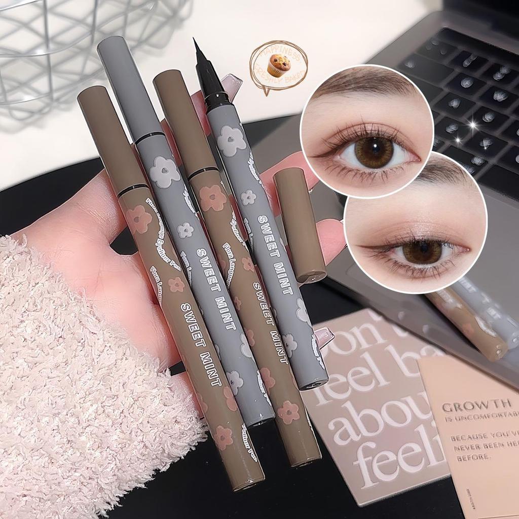 Eyeliner Pen Quick Dry Liquid Eye Liner Easy To Draw Ultra-fine Lying Silkworm Pencil Black Brown Lower Eyelash Makeup