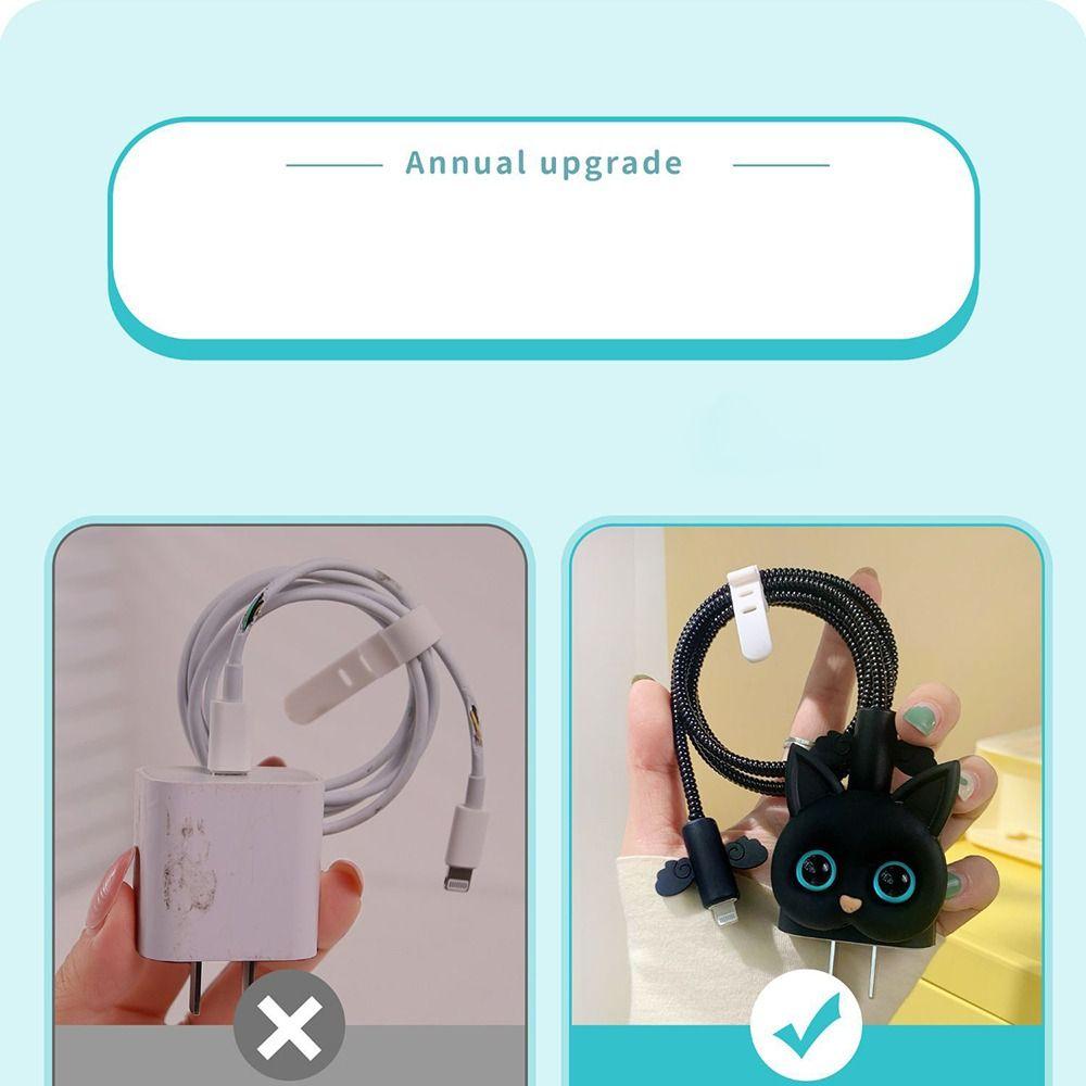 Cute Charger&Charging Cable Protector 18W 20W Plug USB Protector Data Line Cover for IPhone
