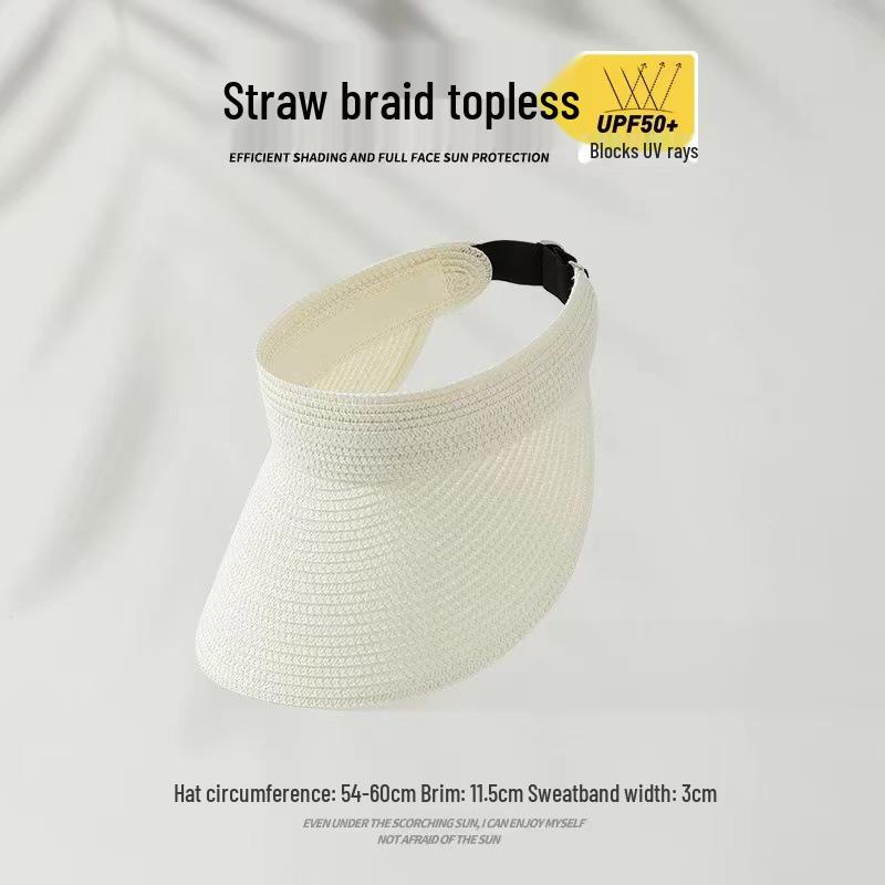 

Солнцезащитный козырек из складной соломенной тесьмы на весну/лето 2025 года с защитой лица и УФ-защитой One Size