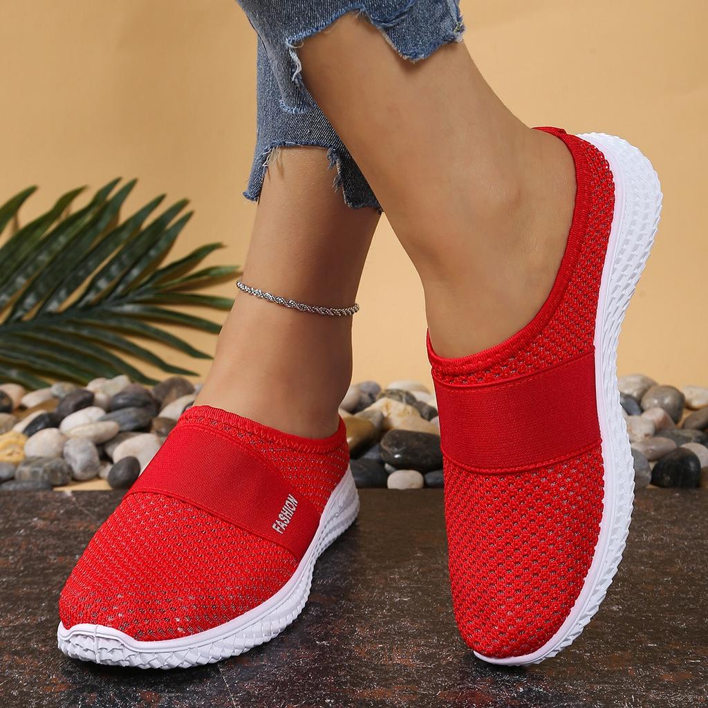 Ladies' Casual Sports Shoes, One Foot Kick, Suitable for Spring and Summer Beach Vacation, Travel and Leisure, Mesh Suitable for Plus Size Women