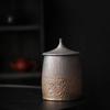 Stoneware Tea Jar Sealed Jar Pu'er Tea Storage Jar White Tea Packaging Box Household Japanese Vintage Ceramic Jar