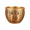 Wealth Attracting Pure Brass Cornucopia Polished Auspicious Baifu Rice Cylinder Desktop Ornament 95mm Feng Shui Bowl Office Desk