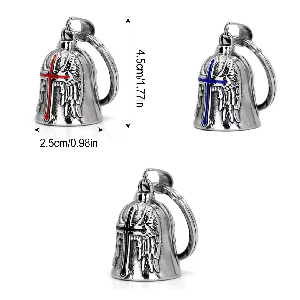 Motorcycle Style Fashion Personality Creative Punk Men's Angel Wings Cross Bell Pendant with Accessories Amagi