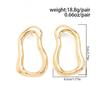 SHIXIN Vintage Irregular Hollow Pendant Earrings for Women Punk Gold Color Geometric Metal Piercing Earring Party Jewelry Gift