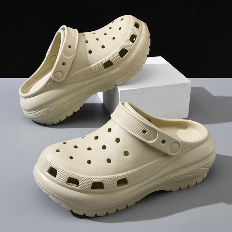 New fashion hole shoes women's platform outdoor wear EVA cool slippers men