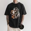 Punch Macaque Baby Monkey Hugging Stuffed Toy Animal Art T-Shirt