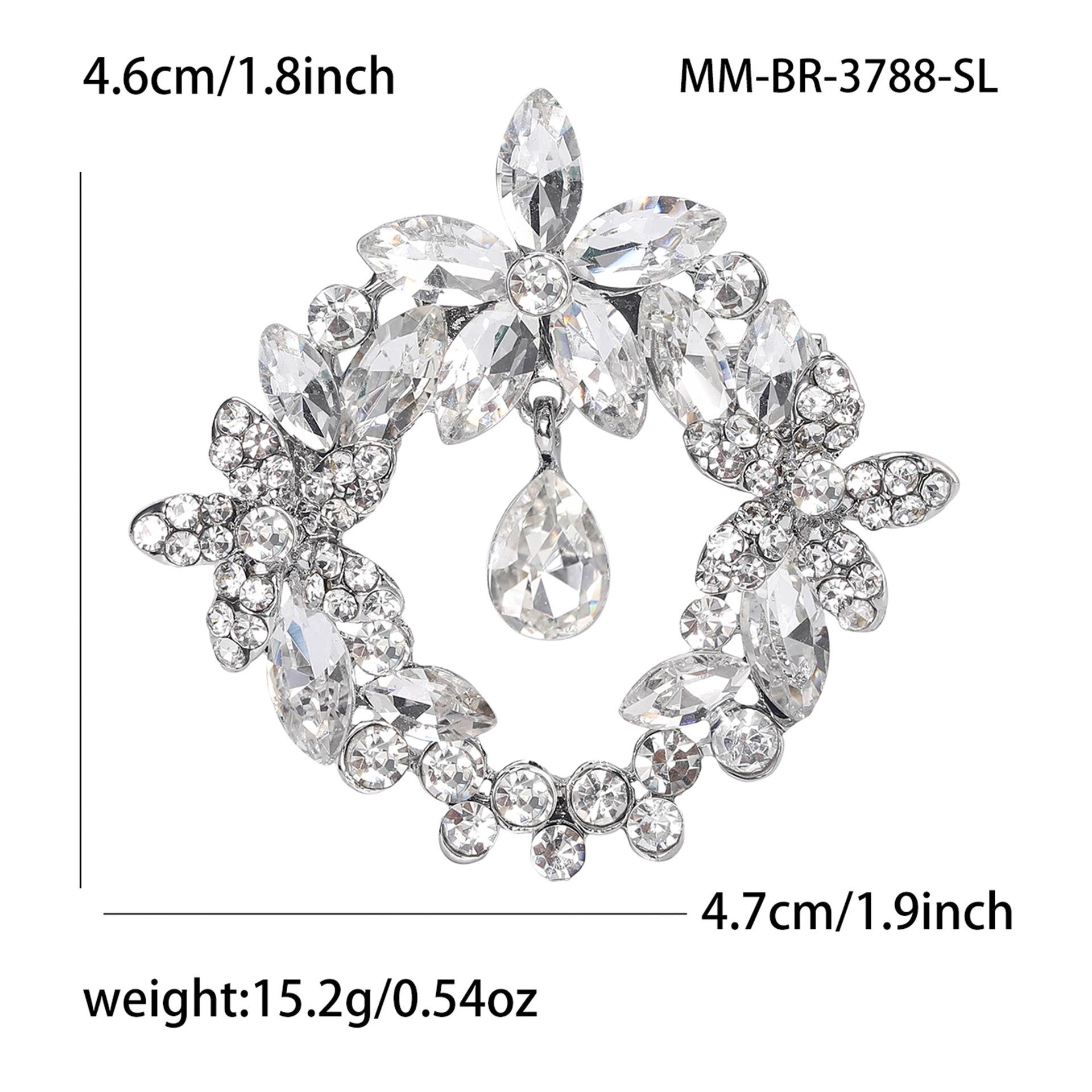 Korean Style Crystal Pendant Wreath Brooch for Suit Jackets