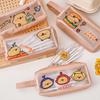 Cute Portable Minimalist Capybara Pencil Case Cartoon Transparent Pencil Case Large Capacity Pencil Case Student Stationery