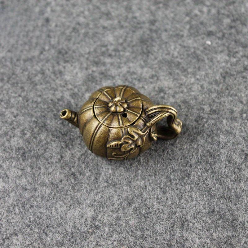 Antique Collection Pure Copper Pumpkin Small Teapot Mini Ornament Home Gift